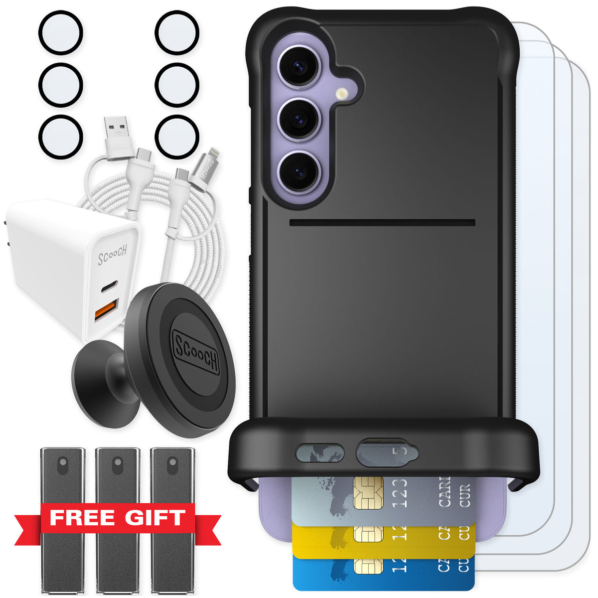 Scooch Wingmate Black for Galaxy S24+ — Ultimate Bundle