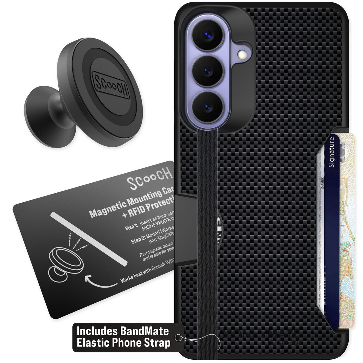 Scooch Moneymate Carbon Fiber for Galaxy S26+ β Starter Bundle