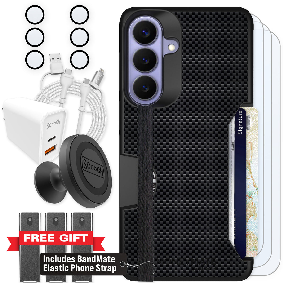 Scooch Moneymate Carbon Fiber for Galaxy S26+ β Ultimate Bundle