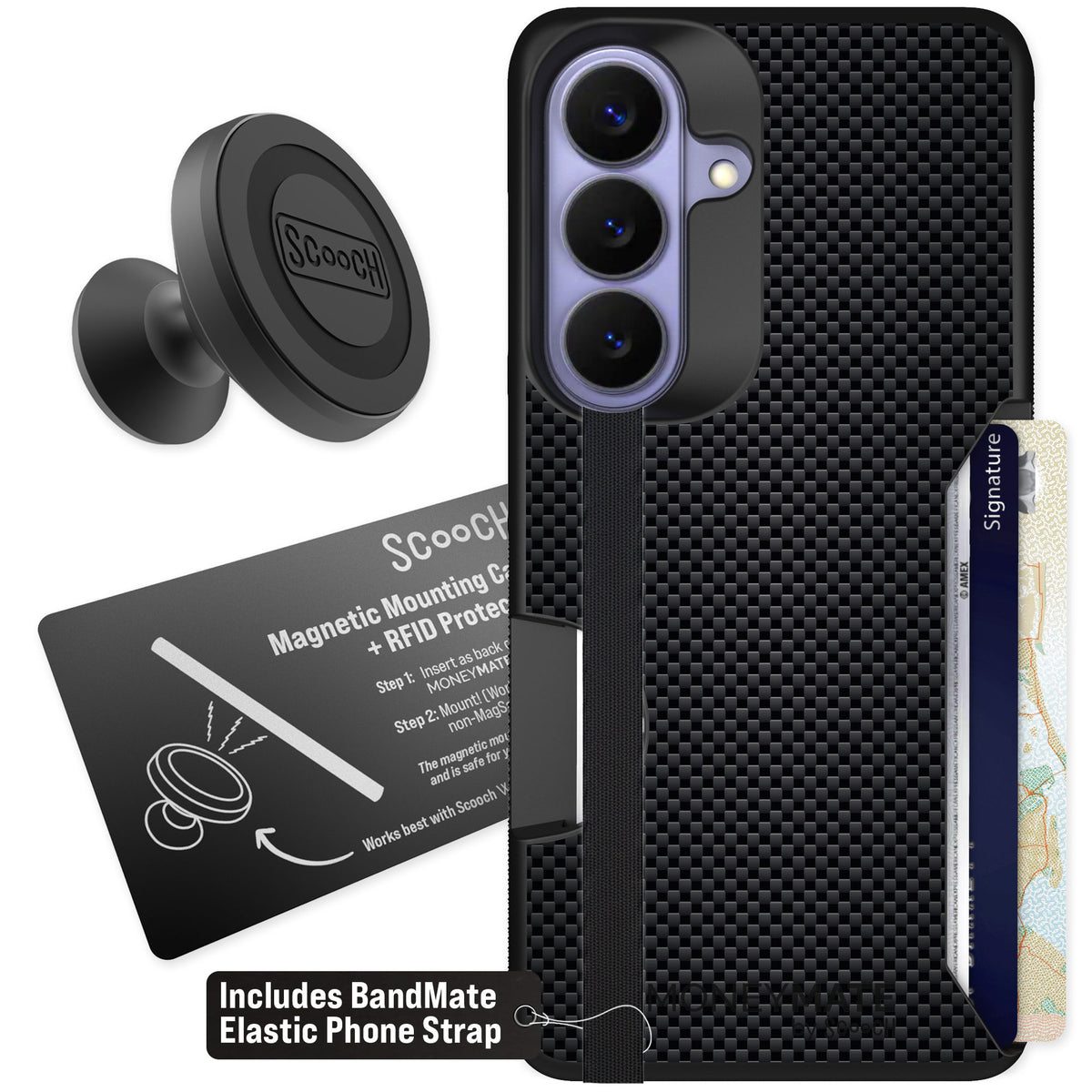 Scooch Moneymate Carbon Fiber for Galaxy S26 β Starter Bundle