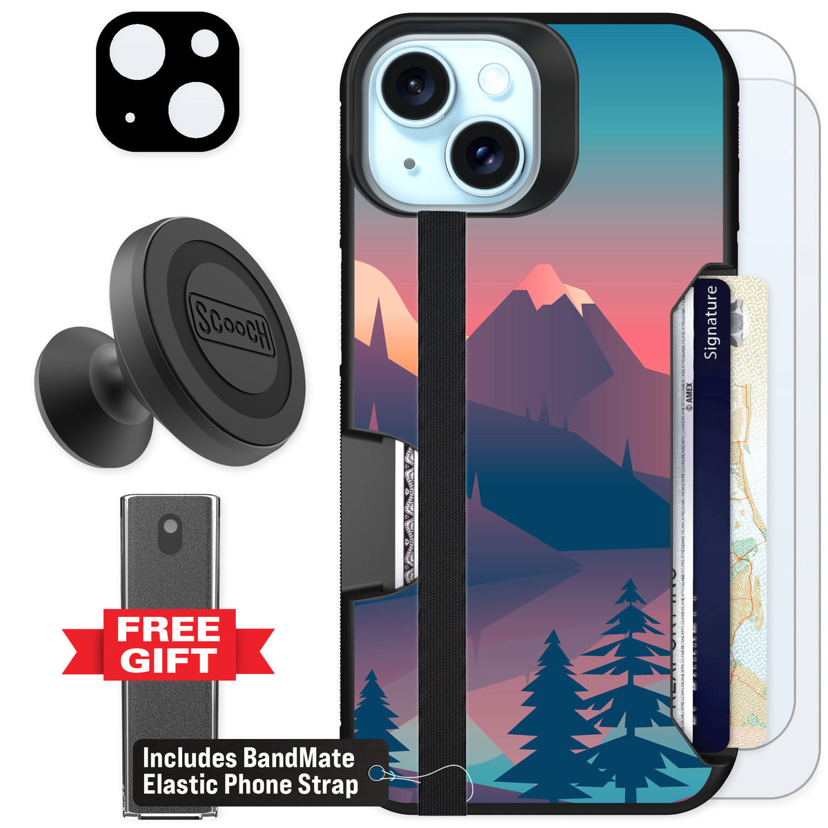 Scooch Moneymate Mountain Range for iPhone 14 — Defender Bundle
