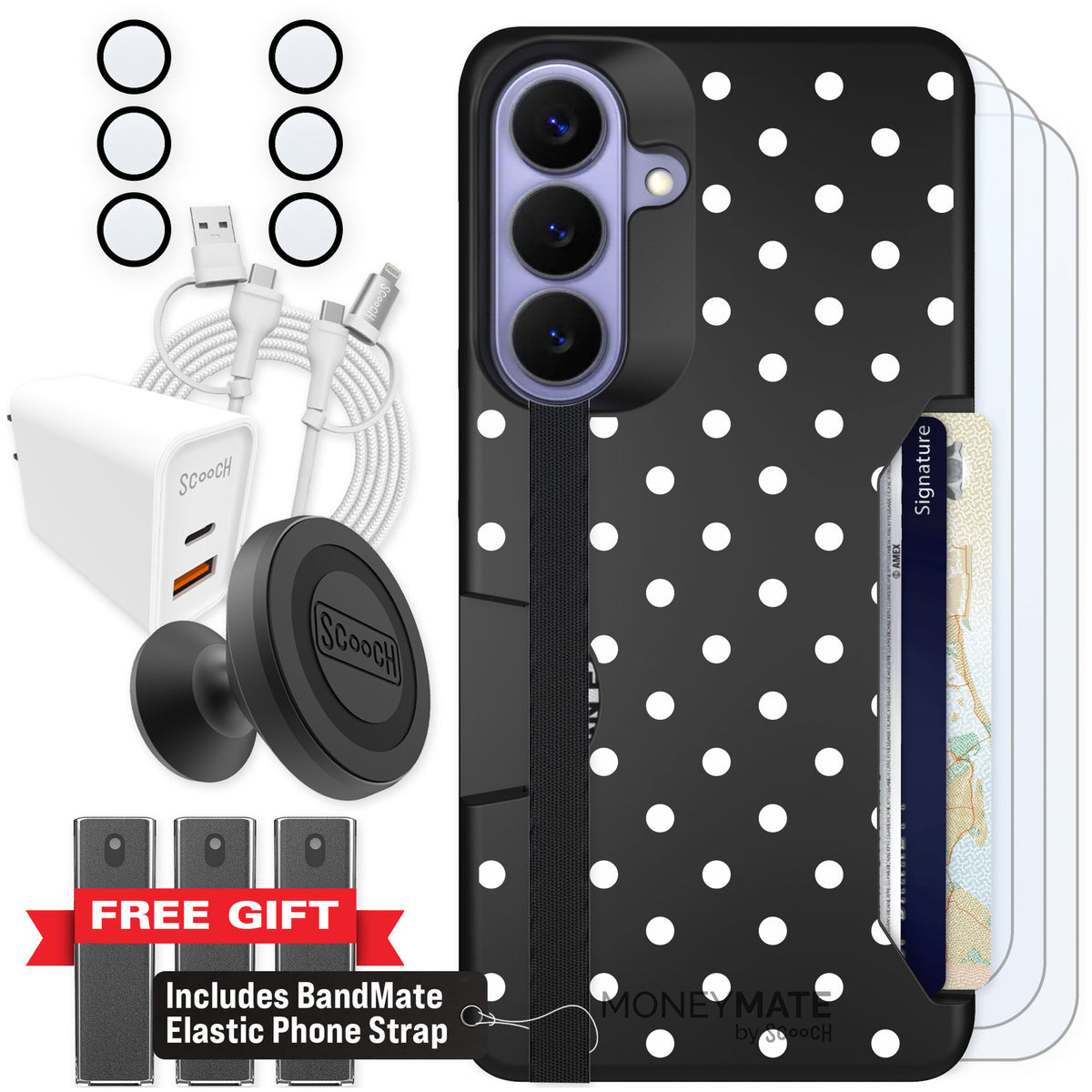 Scooch Moneymate Polka Dots for Galaxy S26+ β Ultimate Bundle