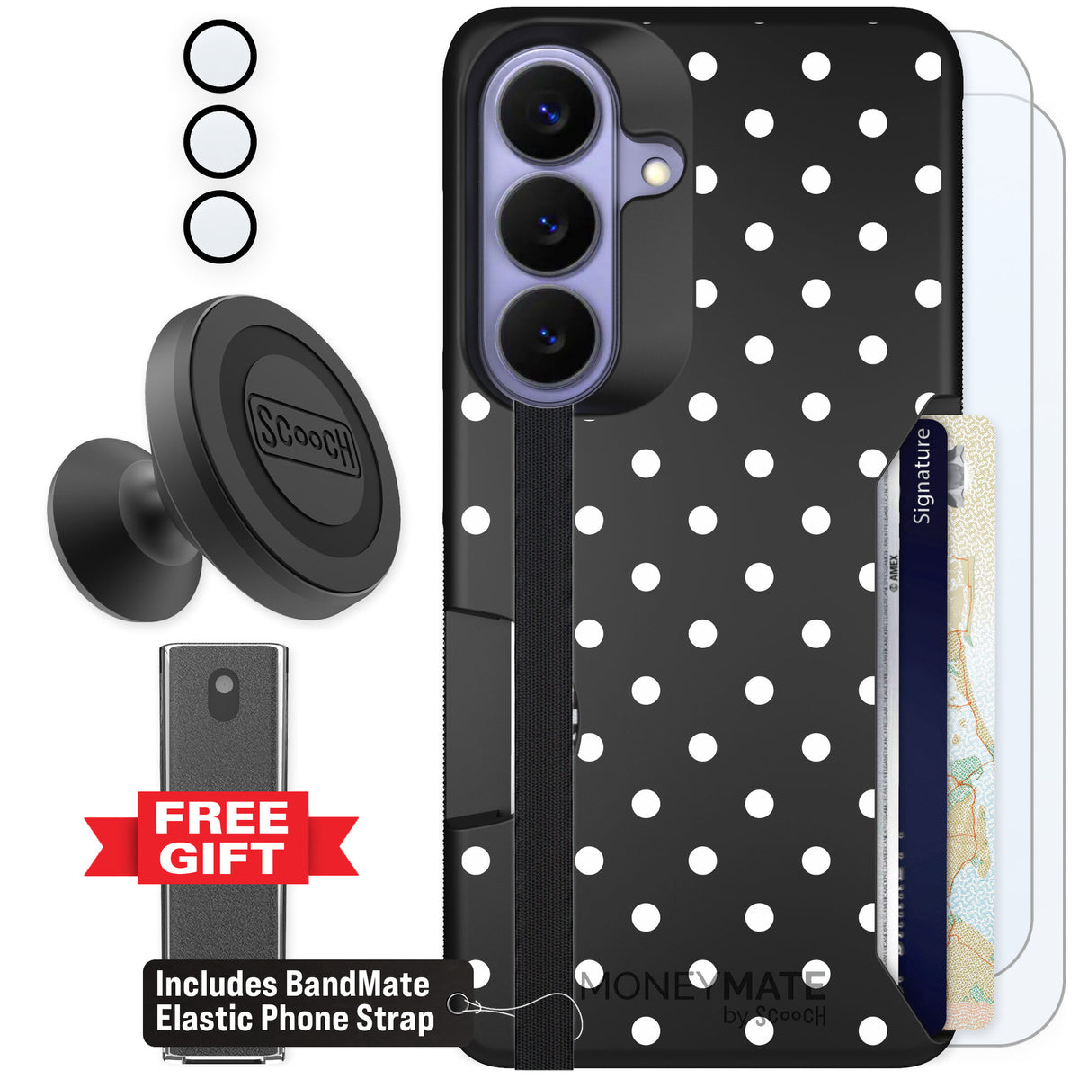 Scooch Moneymate Polka Dots for Galaxy S26 β Defender Bundle