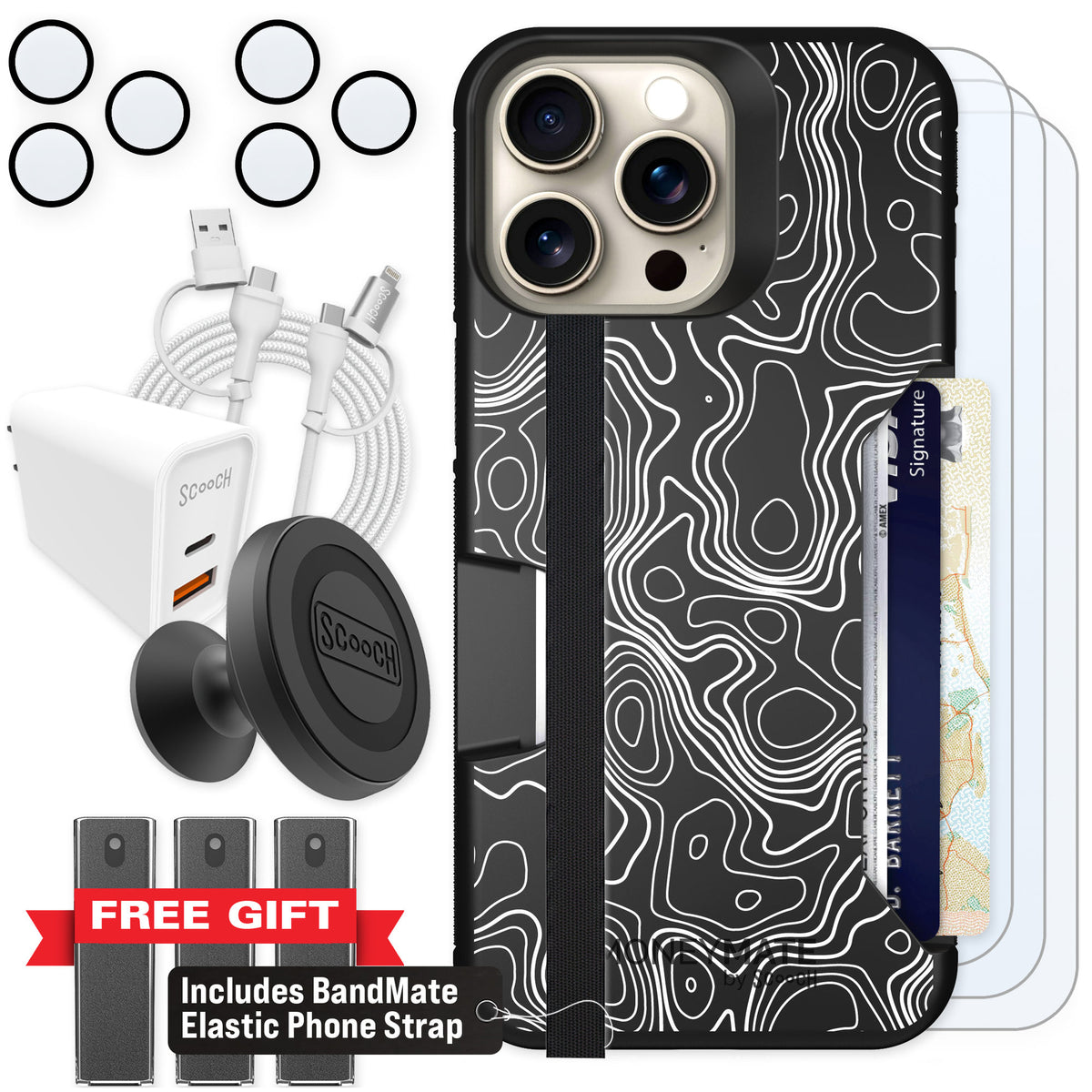 Scooch Moneymate Topography for iPhone 15 Pro Max β Ultimate Bundle