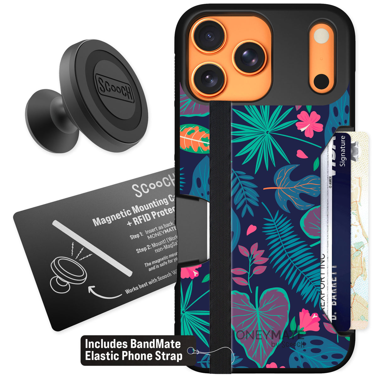 Scooch Moneymate Tropical Leaves for iPhone 17 Pro Max β Starter Bundle