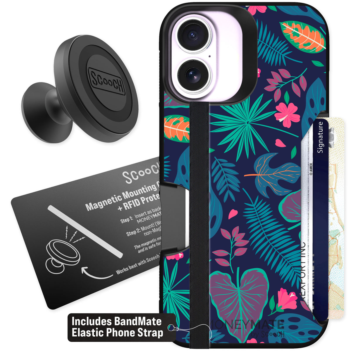 Scooch Moneymate Tropical Leaves for iPhone 17 β Starter Bundle