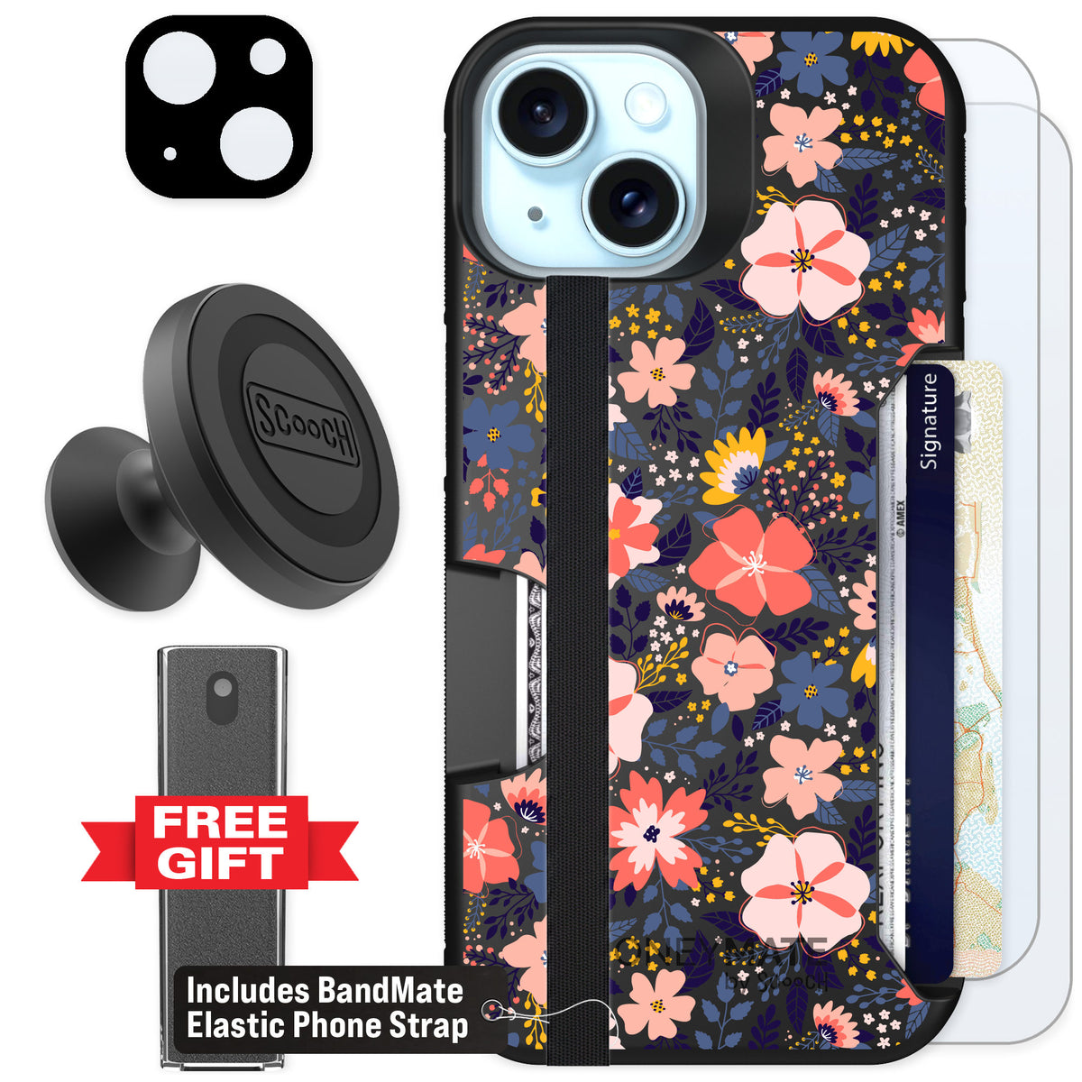 Scooch Moneymate Wildflowers for iPhone 13 — Defender Bundle