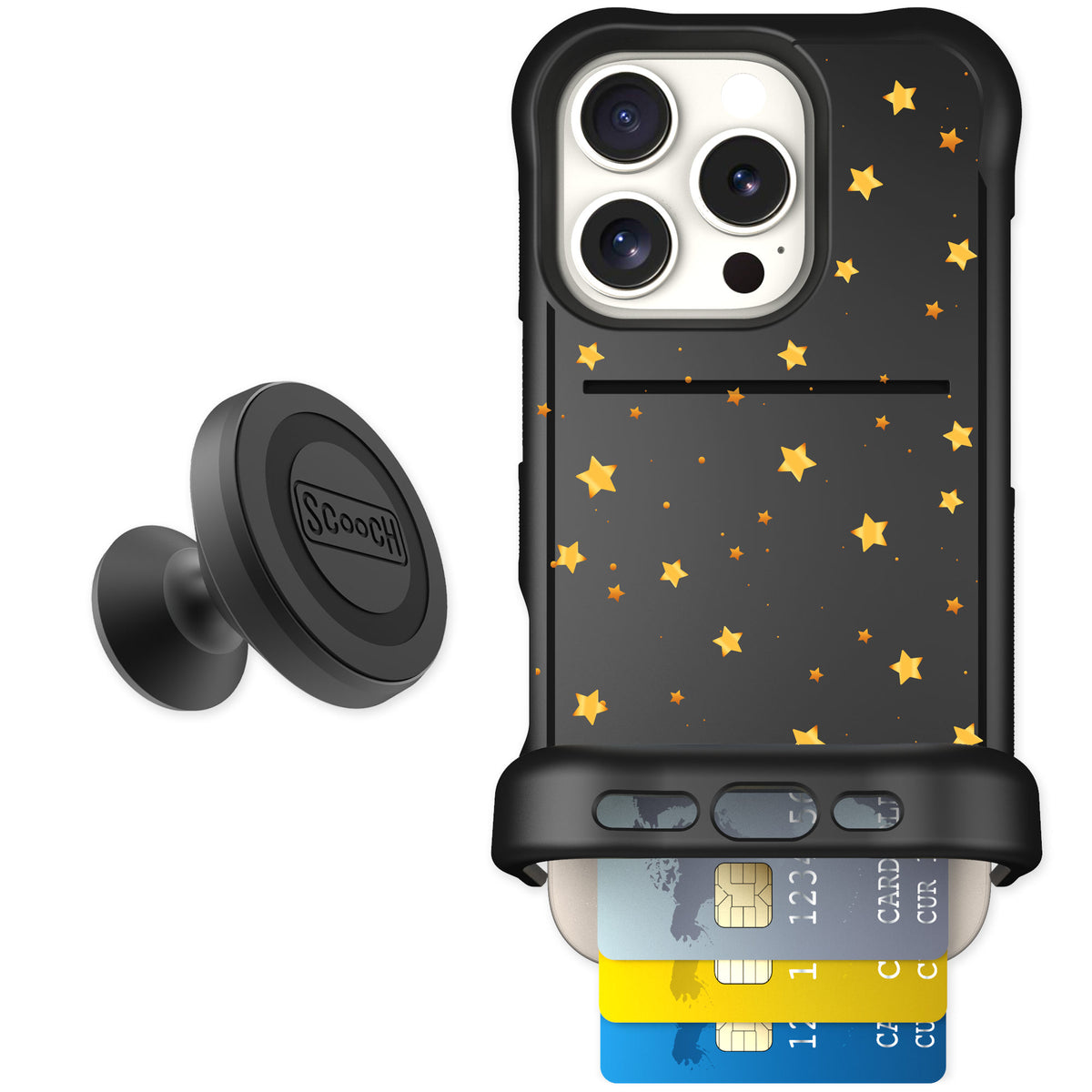 Scooch Wingmate Gold Stars for iPhone 16 Pro β Starter Bundle