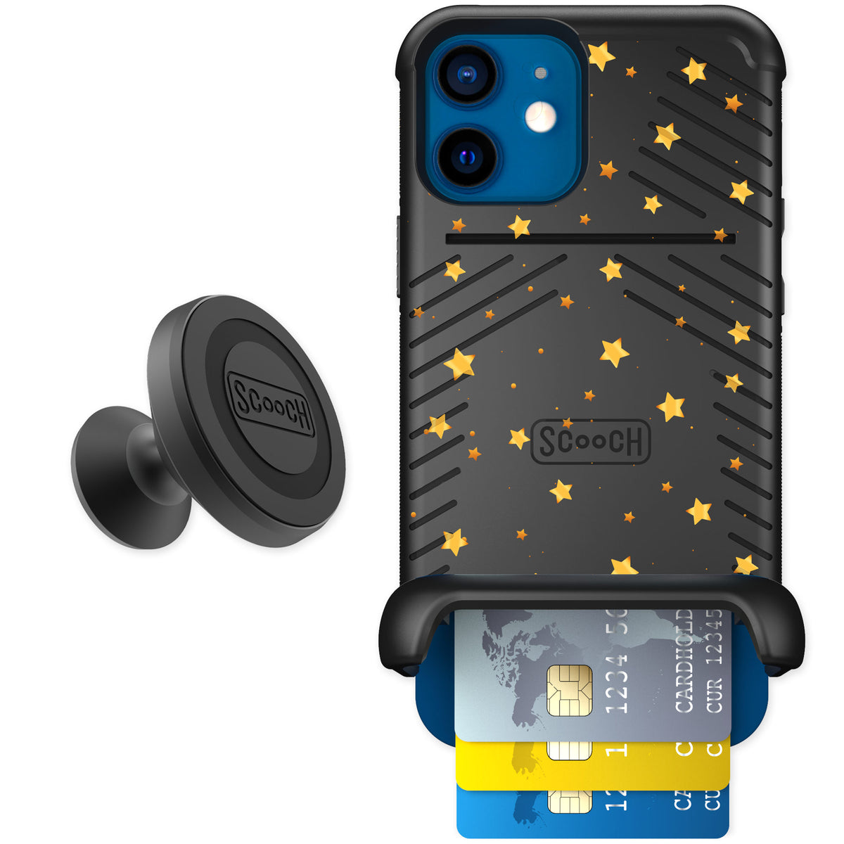 Scooch Wingmate Gold Stars for iPhone 12 β Starter Bundle