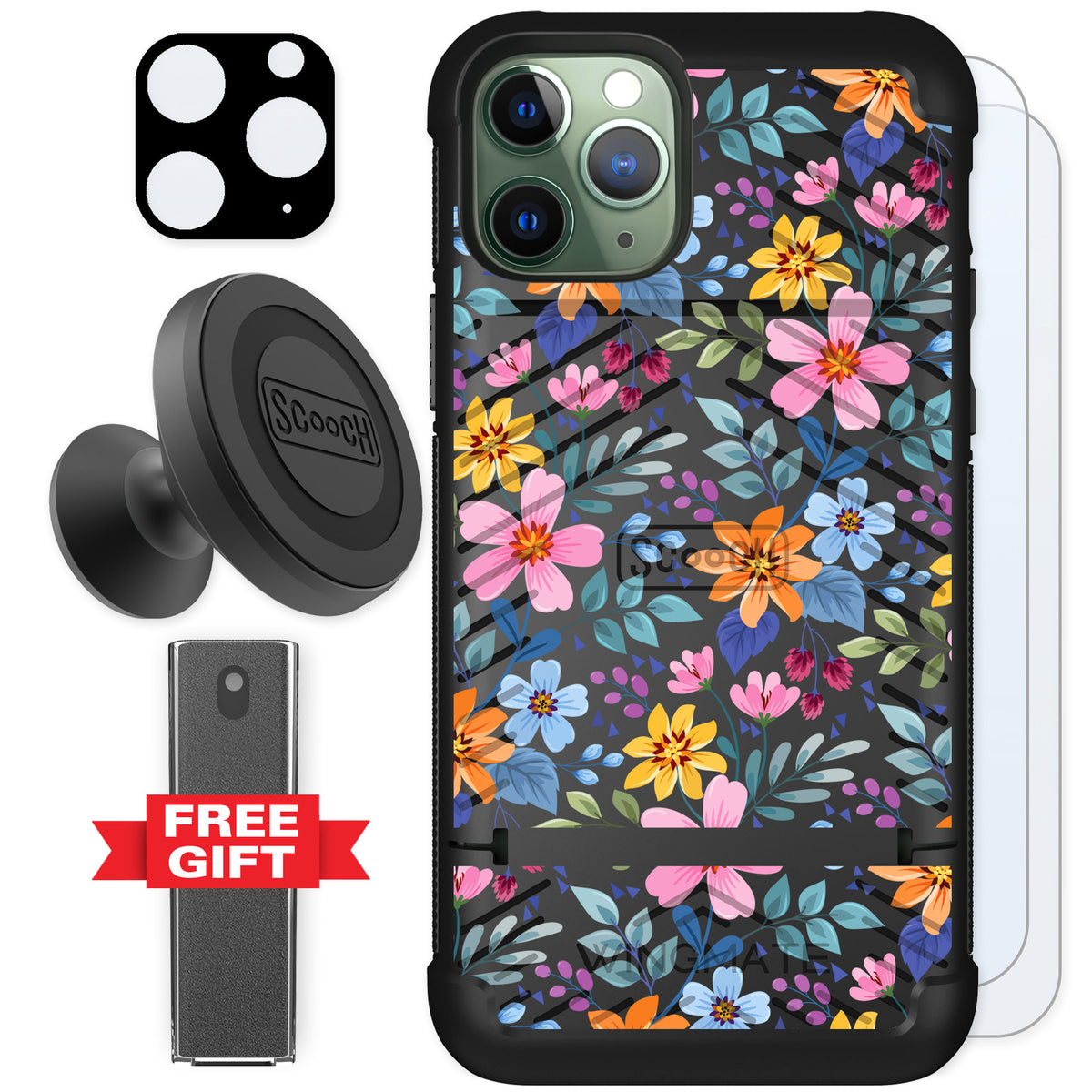 Scooch Wingmate Full Bloom for iPhone 11 Pro — Defender Bundle
