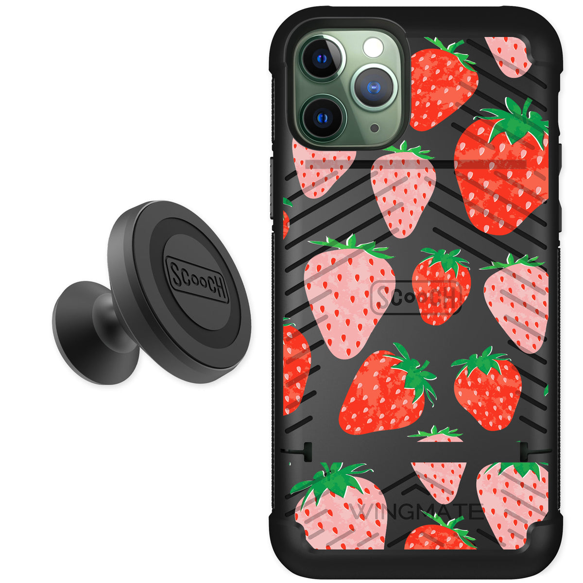 Scooch Wingmate Strawberry Fields for iPhone 11 Pro — Starter Bundle