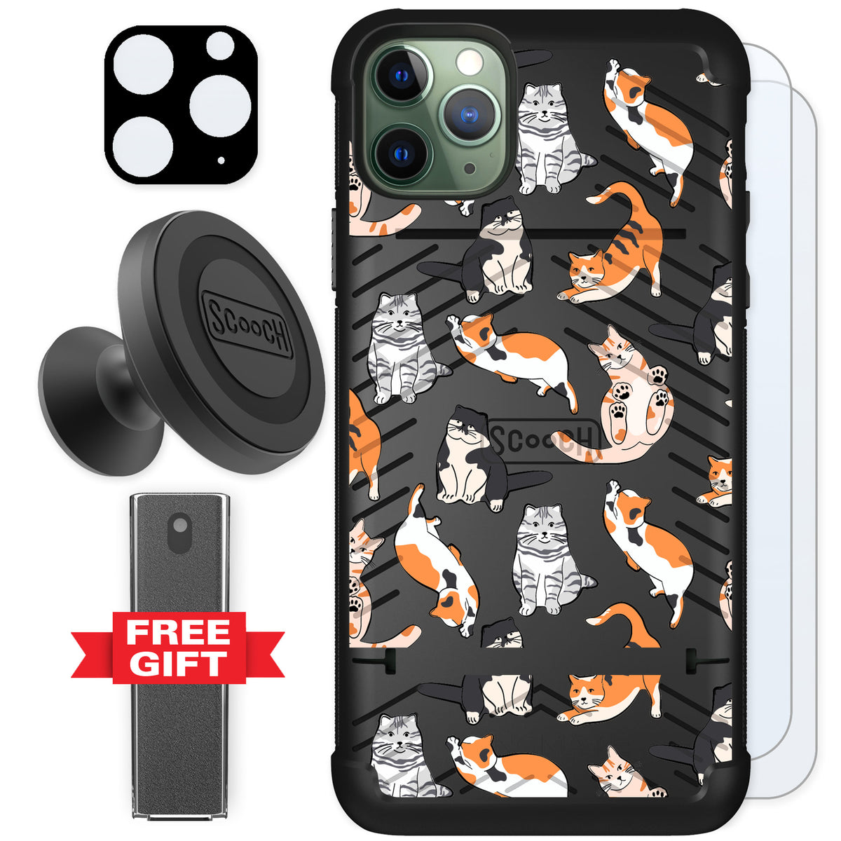 Scooch Wingmate Kitty Crew for iPhone 11 Pro Max — Defender Bundle