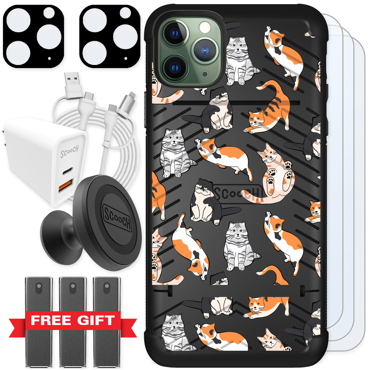 Scooch Wingmate Kitty Crew for iPhone 11 Pro Max — Ultimate Bundle
