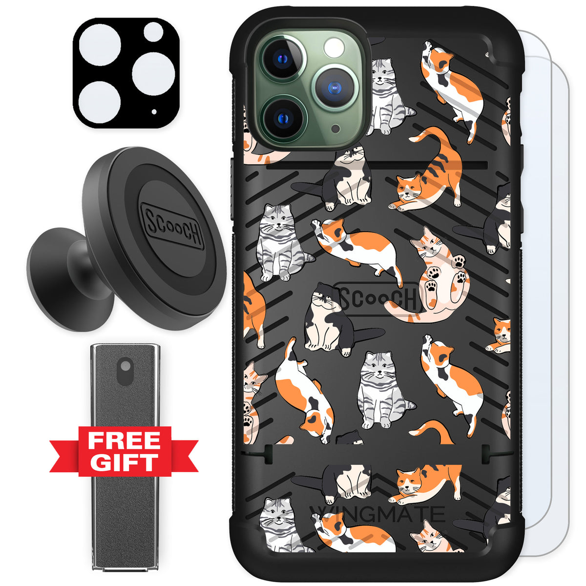 Scooch Wingmate Kitty Crew for iPhone 11 Pro — Defender Bundle
