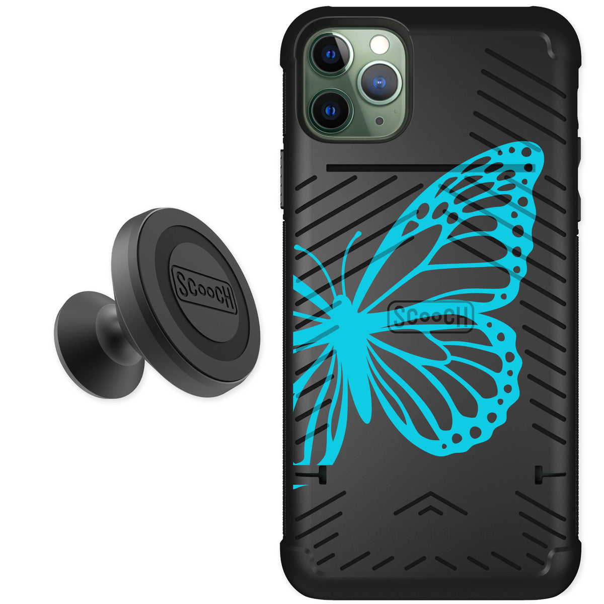 Scooch Wingmate Azure Butterfly for iPhone 11 Pro Max — Starter Bundle
