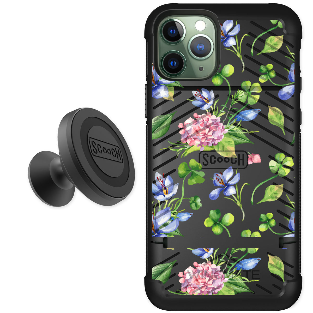 Scooch Wingmate Lucky Hydrangea for iPhone 11 Pro — Starter Bundle