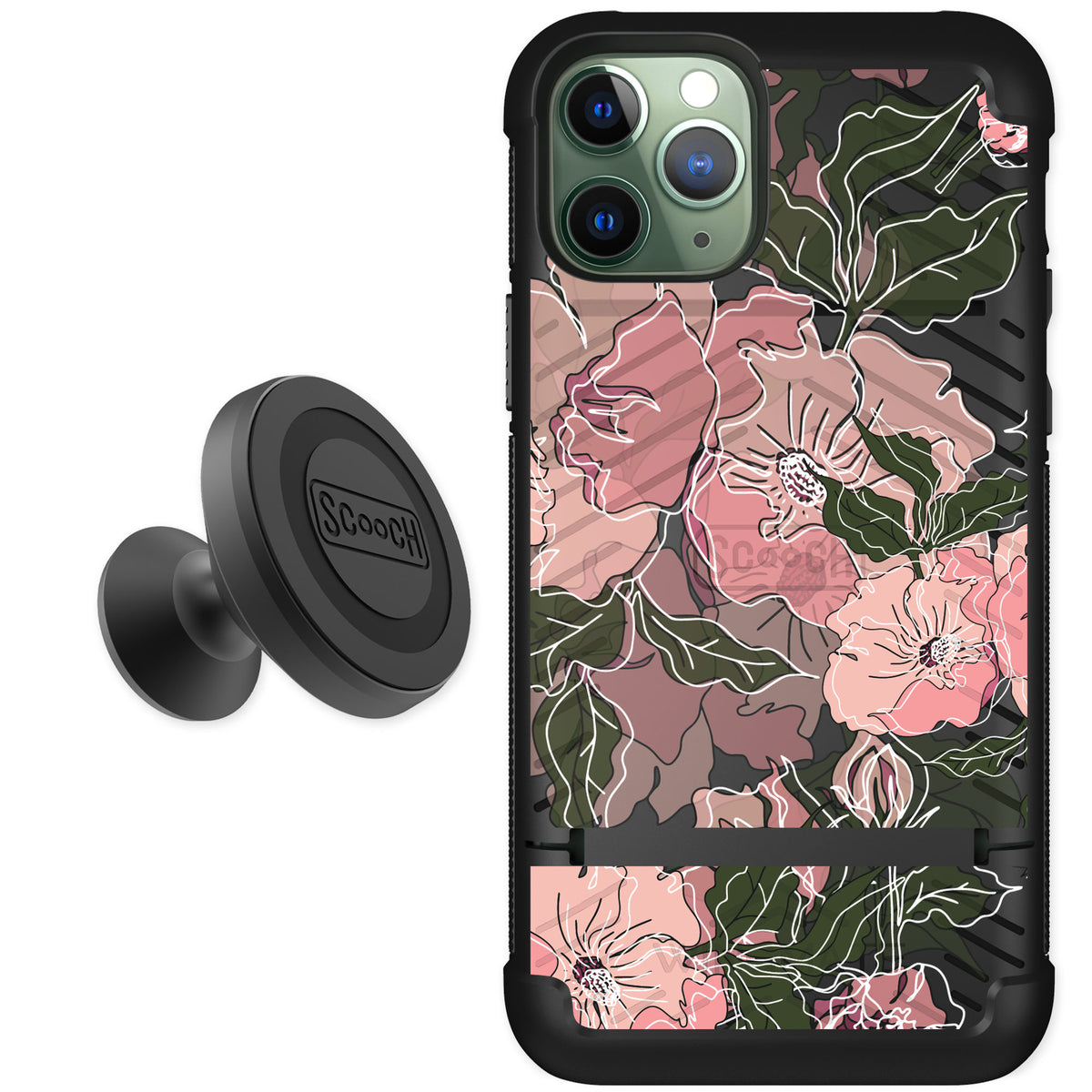 Scooch Wingmate Blush Botanical for iPhone 11 Pro — Starter Bundle