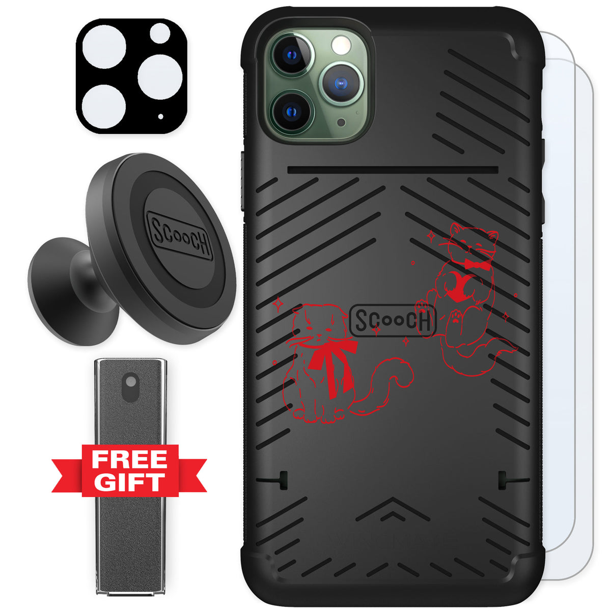 Scooch Wingmate Cupid's Cats for iPhone 11 Pro Max — Defender Bundle