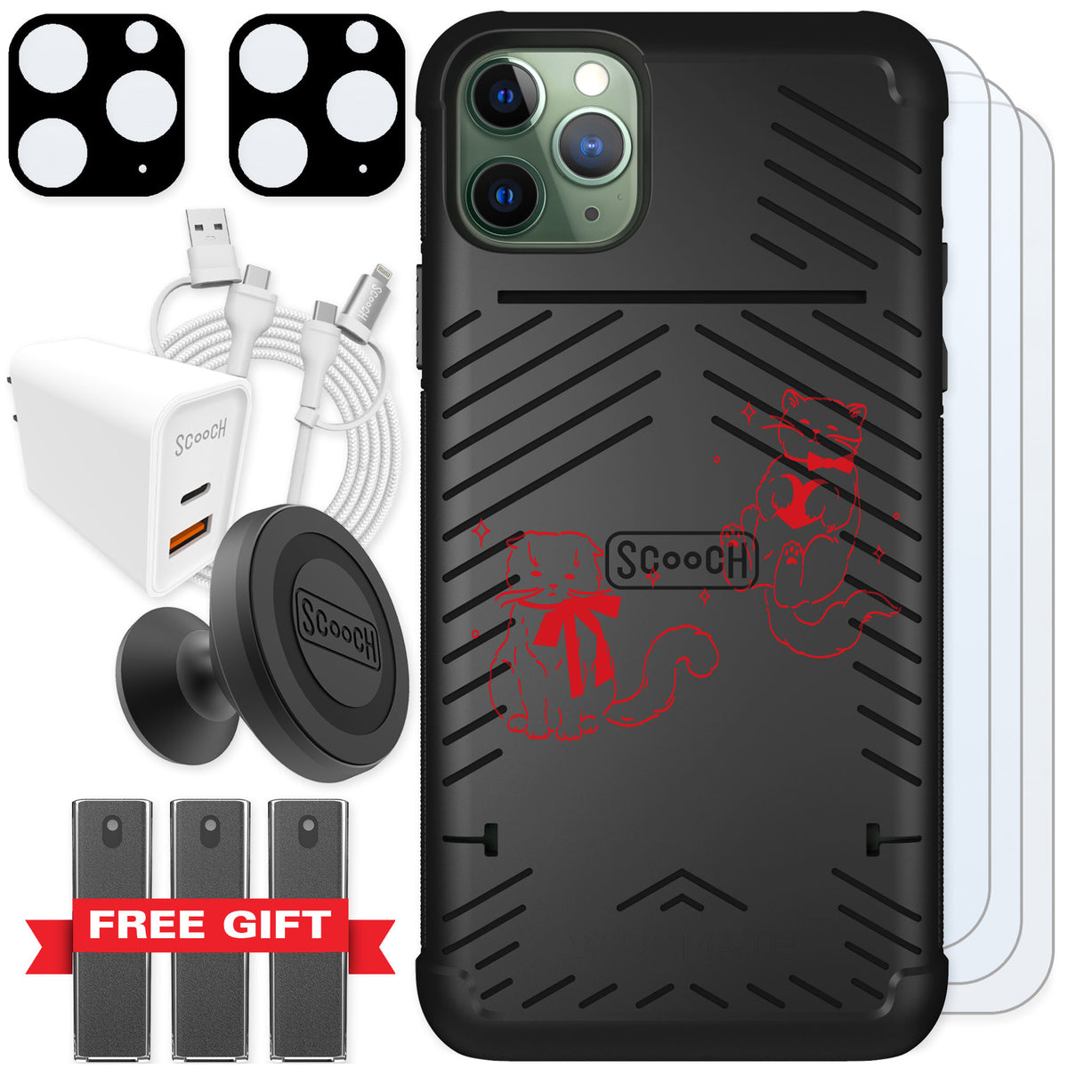 Scooch Wingmate Cupid's Cats for iPhone 11 Pro Max — Ultimate Bundle