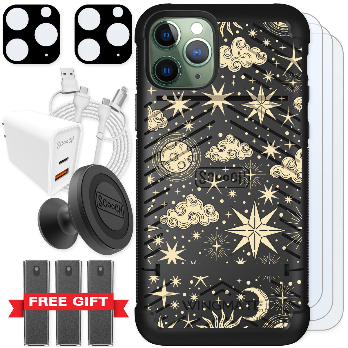 Scooch Wingmate Celestial Sleep for iPhone 11 Pro — Ultimate Bundle