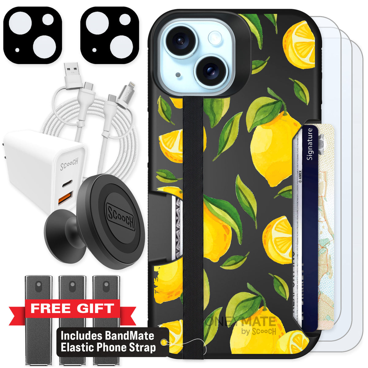 Scooch Moneymate Amalfi Lemons for iPhone 13 — Ultimate Bundle