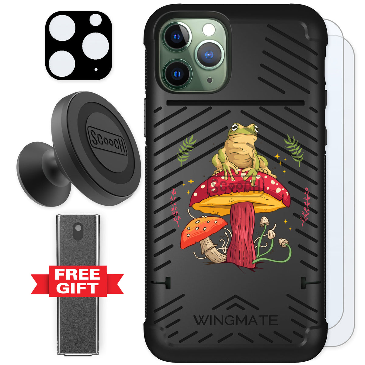 Scooch Wingmate Toadstool Frog for iPhone 11 Pro — Defender Bundle