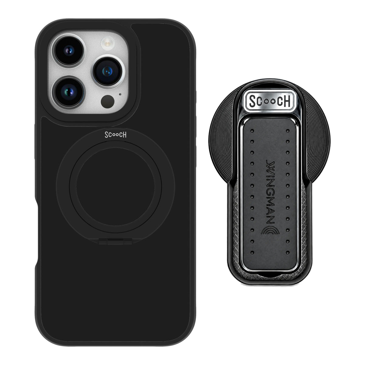 Scooch MagCase Black for iPhone 16 Pro — MagSafe Wingback Bundle - Black