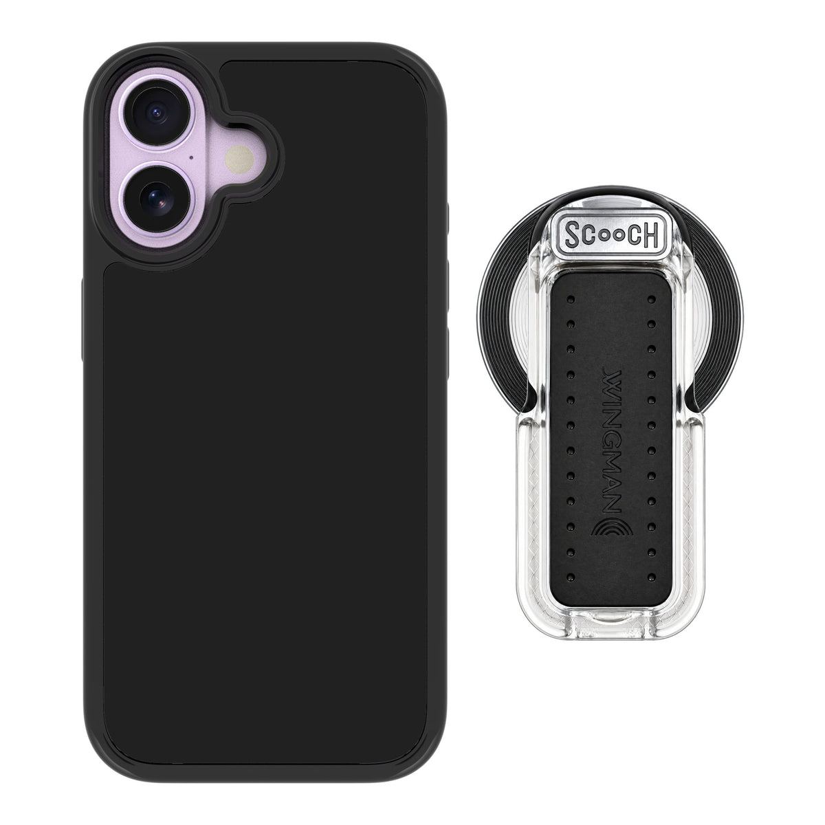 Scooch MagCase Black for iPhone 17 — MagSafe Wingback Bundle - Clear