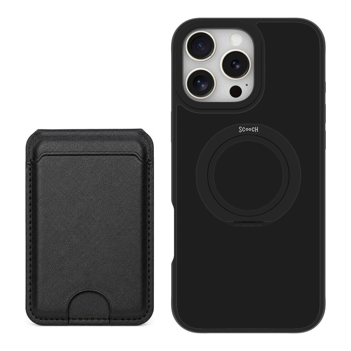 Scooch MagCase Black for iPhone 16 Pro Max — Black MagWallet Bundle