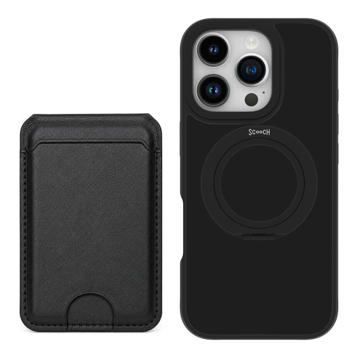 Scooch MagCase Black for iPhone 16 Pro — Black MagWallet Bundle