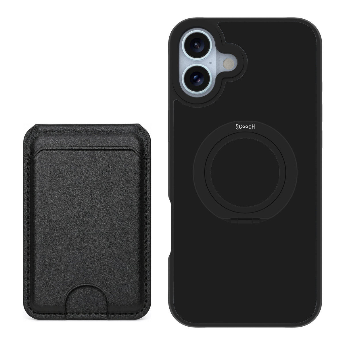 Scooch MagCase Black for iPhone 16 Plus — Black MagWallet Bundle