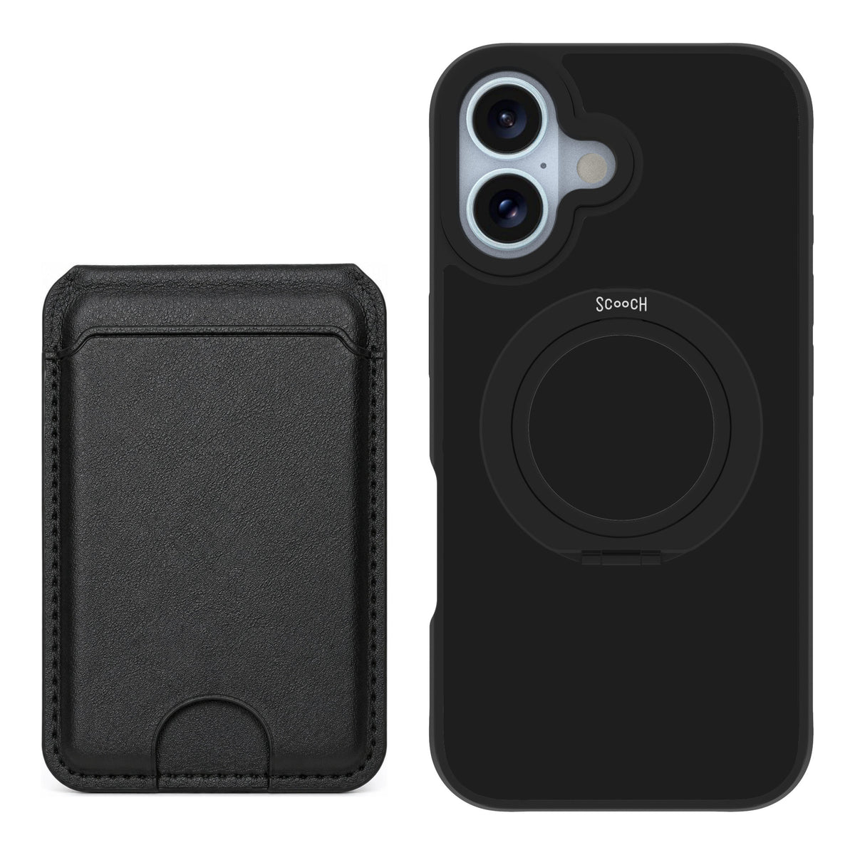 Scooch MagCase Black for iPhone 16 — Black MagWallet Bundle