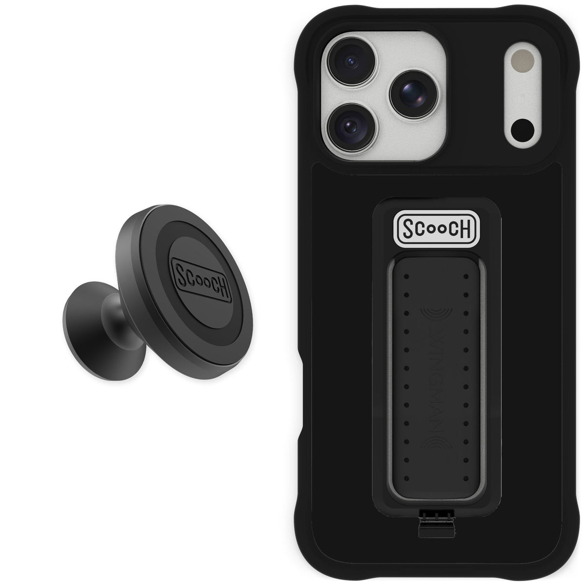 Scooch Wingman Black for iPhone 17 Pro Max — Starter Bundle