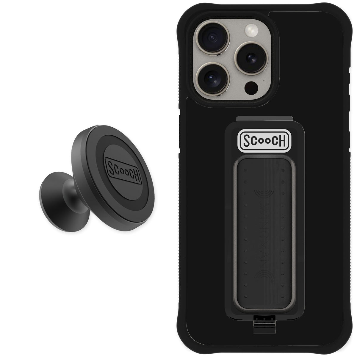 Scooch Wingman Black for iPhone 15 Pro Max — Starter Bundle
