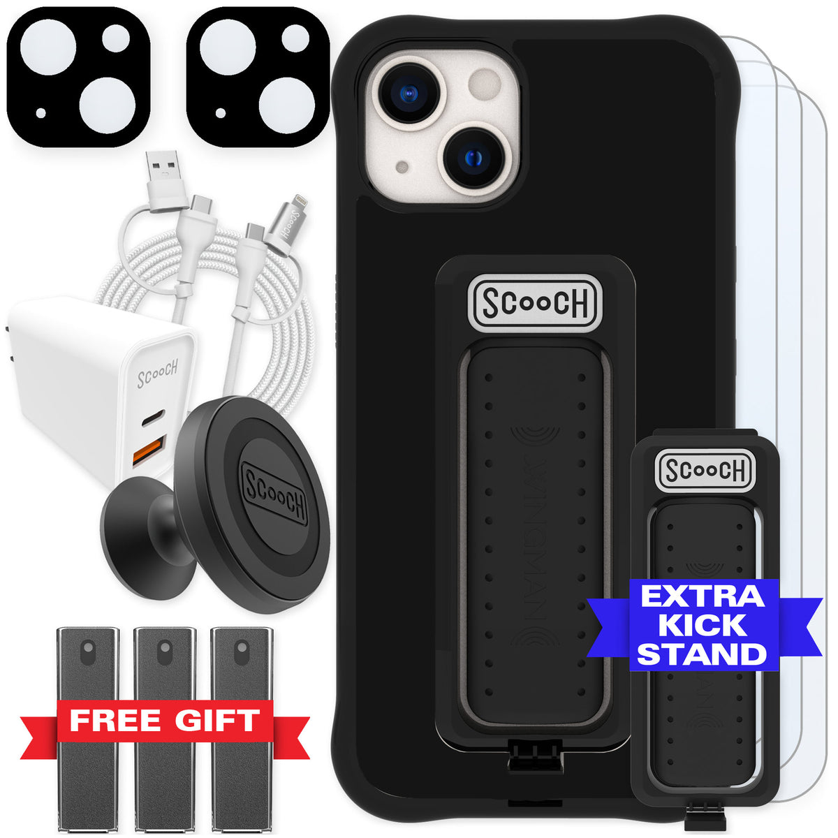 Scooch Wingman Black for iPhone 13 — Ultimate Bundle