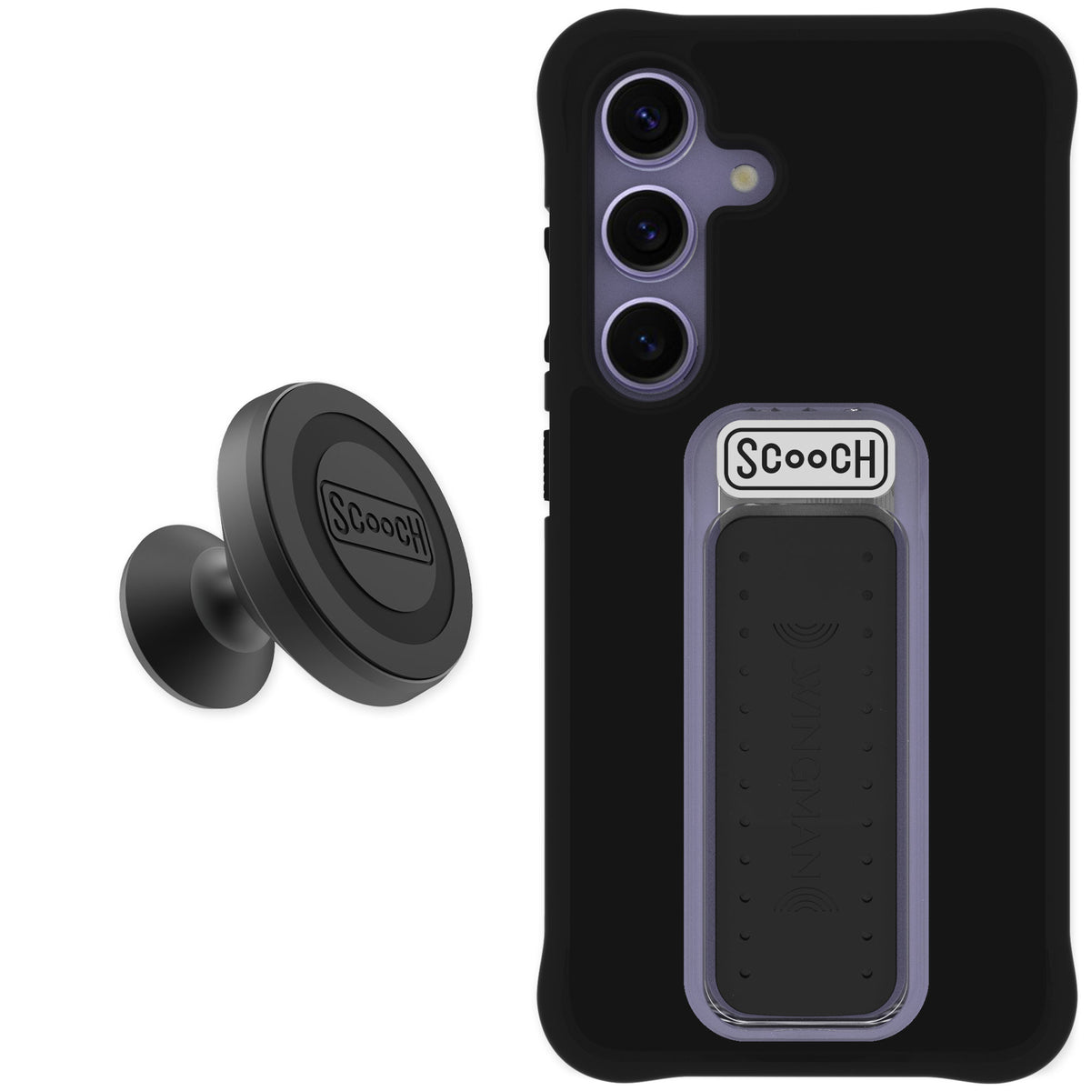 Scooch Wingman Black for Galaxy S24 — Starter Bundle