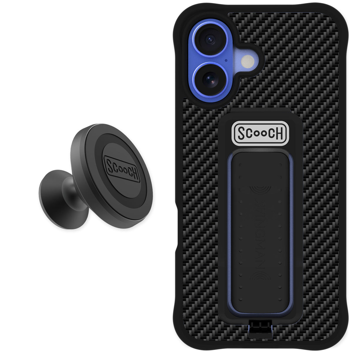 Scooch Wingman Carbon Fiber for iPhone 16 — Starter Bundle
