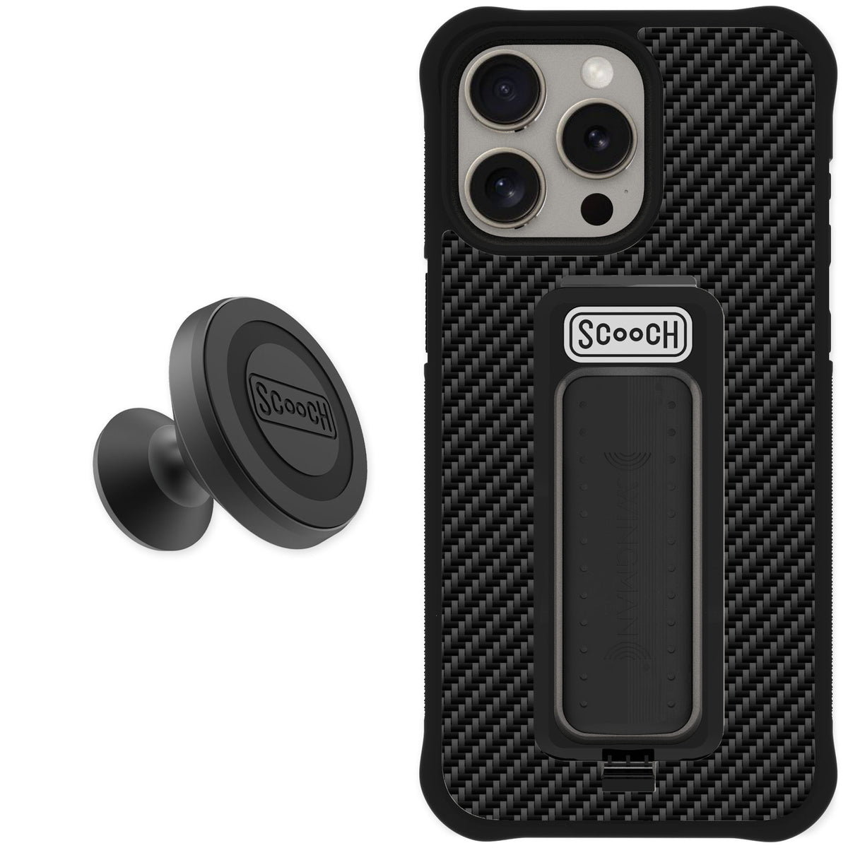 Scooch Wingman Carbon Fiber for iPhone 15 Pro Max — Starter Bundle