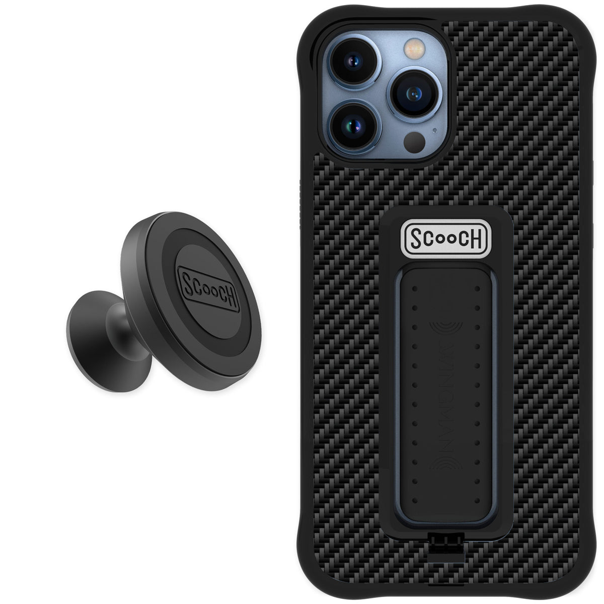 Scooch Wingman Carbon Fiber for iPhone 13 Pro Max — Starter Bundle