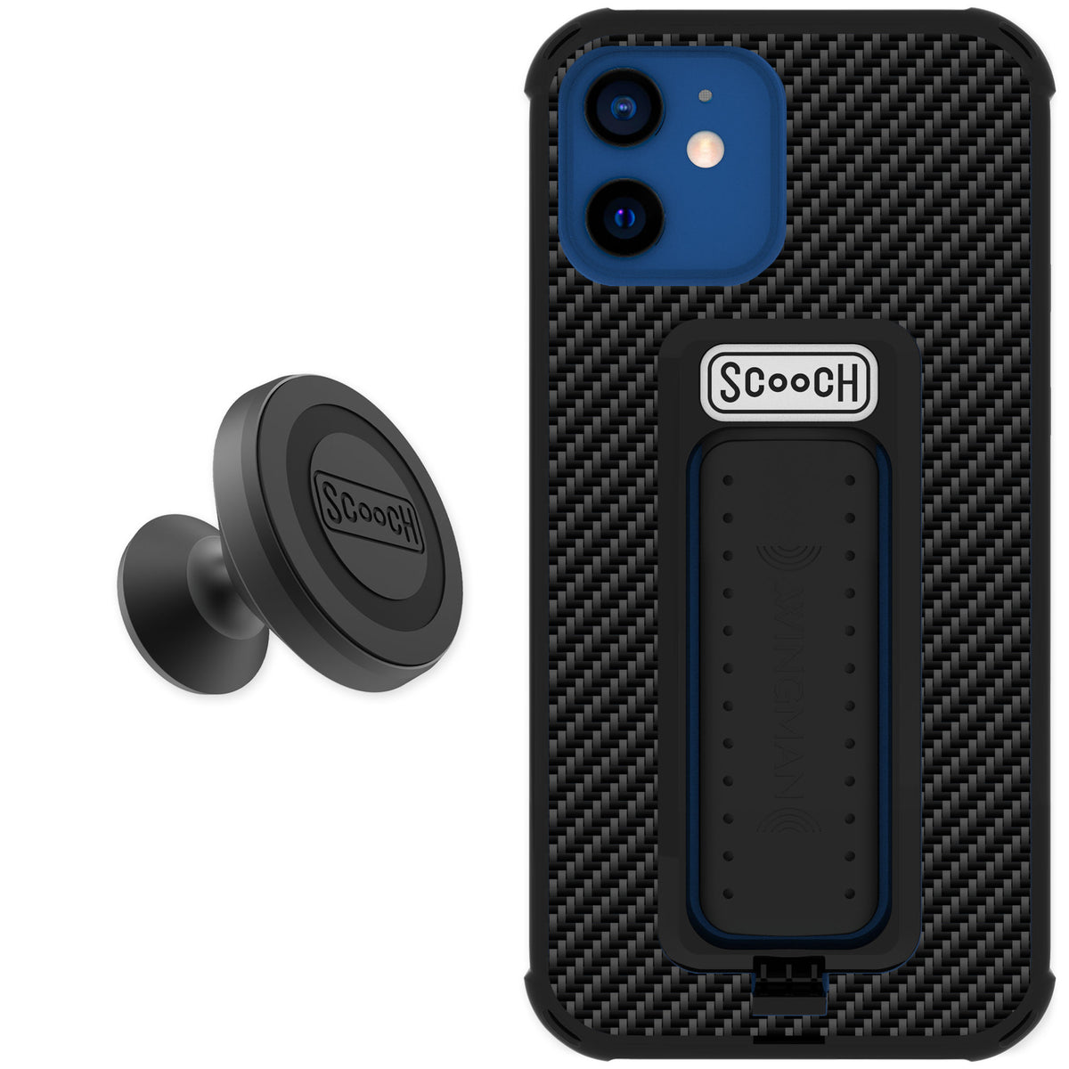 Scooch Wingman Carbon Fiber for iPhone 12 — Starter Bundle
