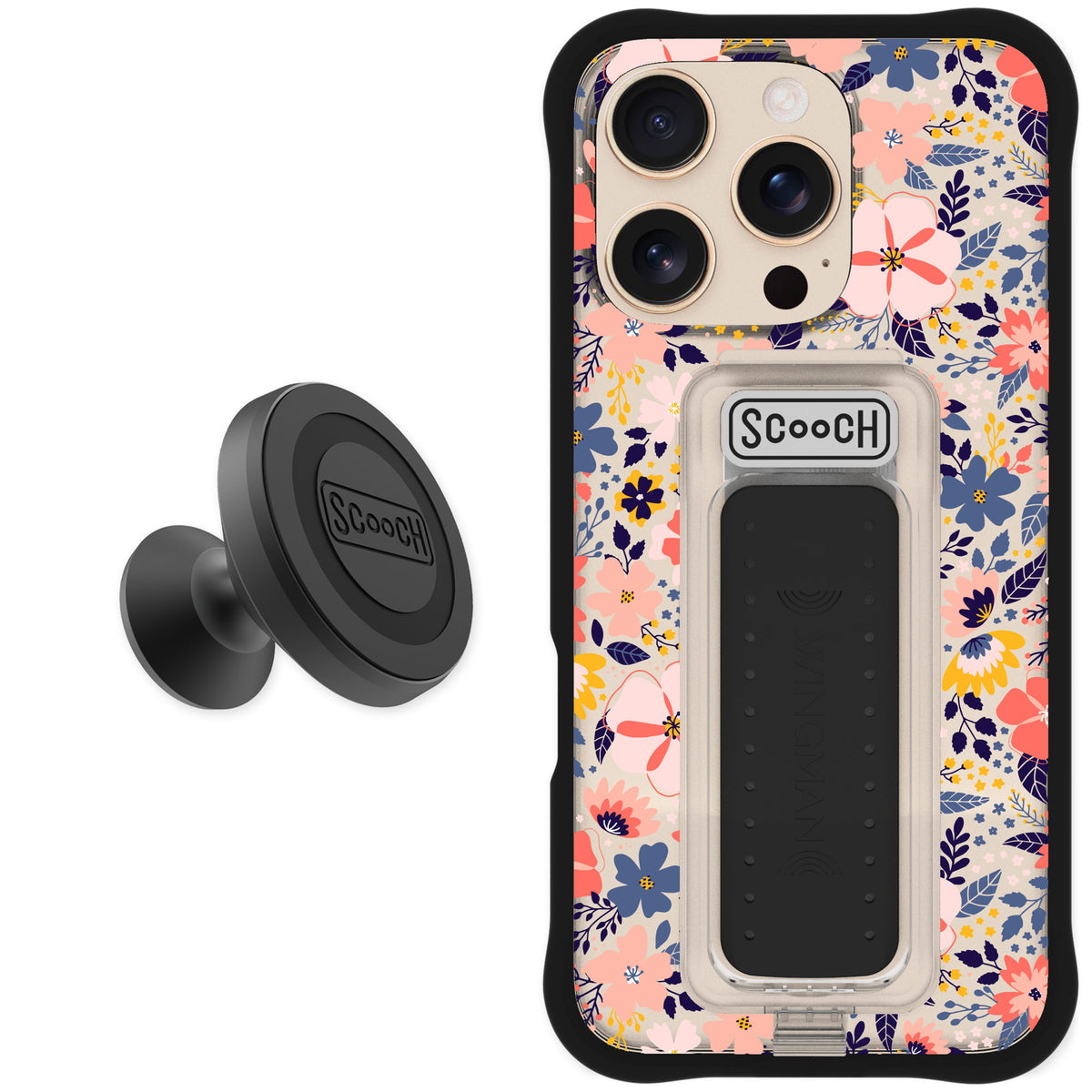 Scooch Wingman Wildflowers for iPhone 16 Pro — Starter Bundle