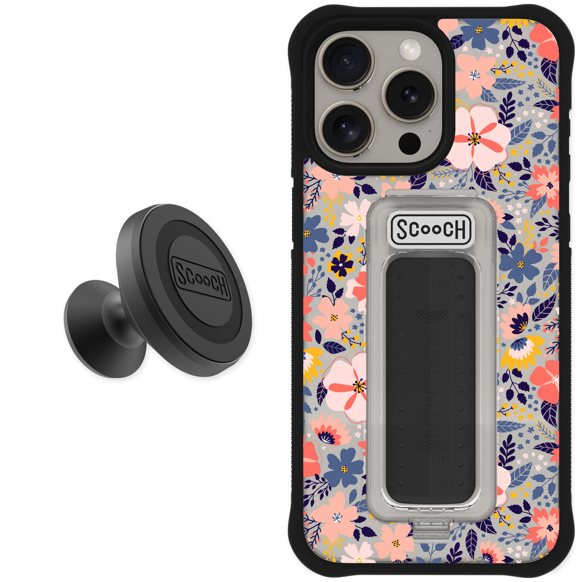 Scooch Wingman Wildflowers for iPhone 15 Pro Max — Starter Bundle