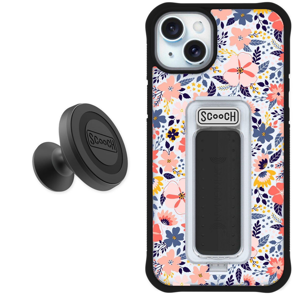 Scooch Wingman Wildflowers for iPhone 14 Plus — Starter Bundle