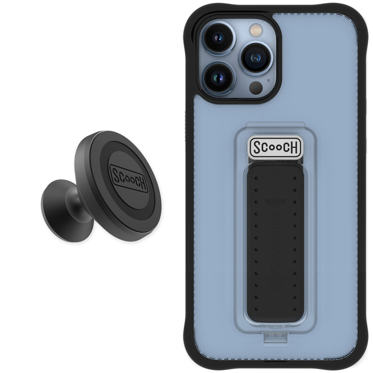 Scooch Wingman Tuxedo Clear for iPhone 13 Pro Max — Starter Bundle
