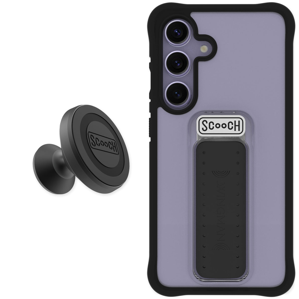 Scooch Wingman Tuxedo Clear for Galaxy S24 — Starter Bundle