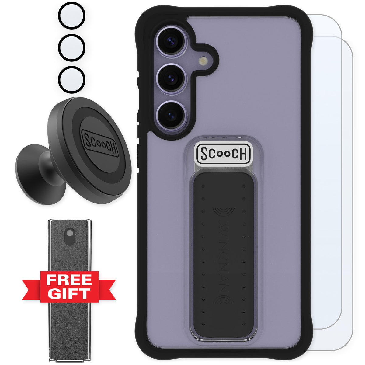 Scooch Wingman Tuxedo Clear for Galaxy S24 — Defender Bundle