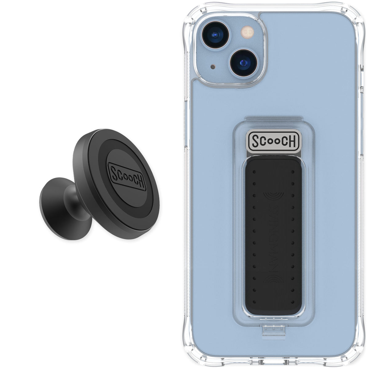 Scooch Wingman Clear for iPhone 14 Plus — Starter Bundle