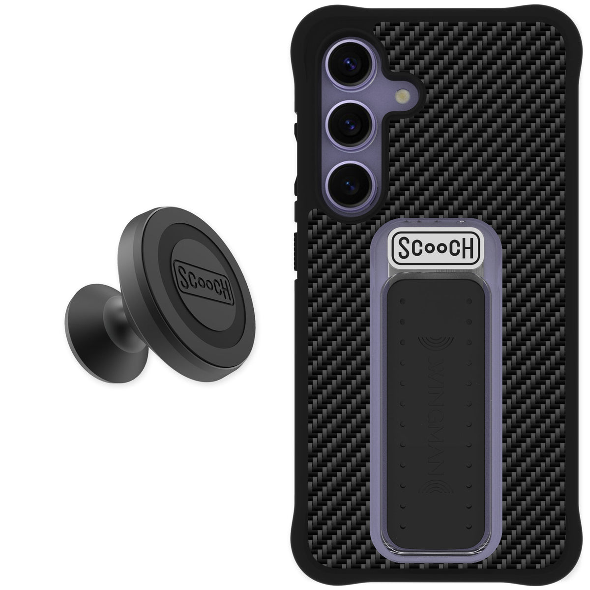 Scooch Wingman Carbon Fiber for Galaxy S25 — Starter Bundle