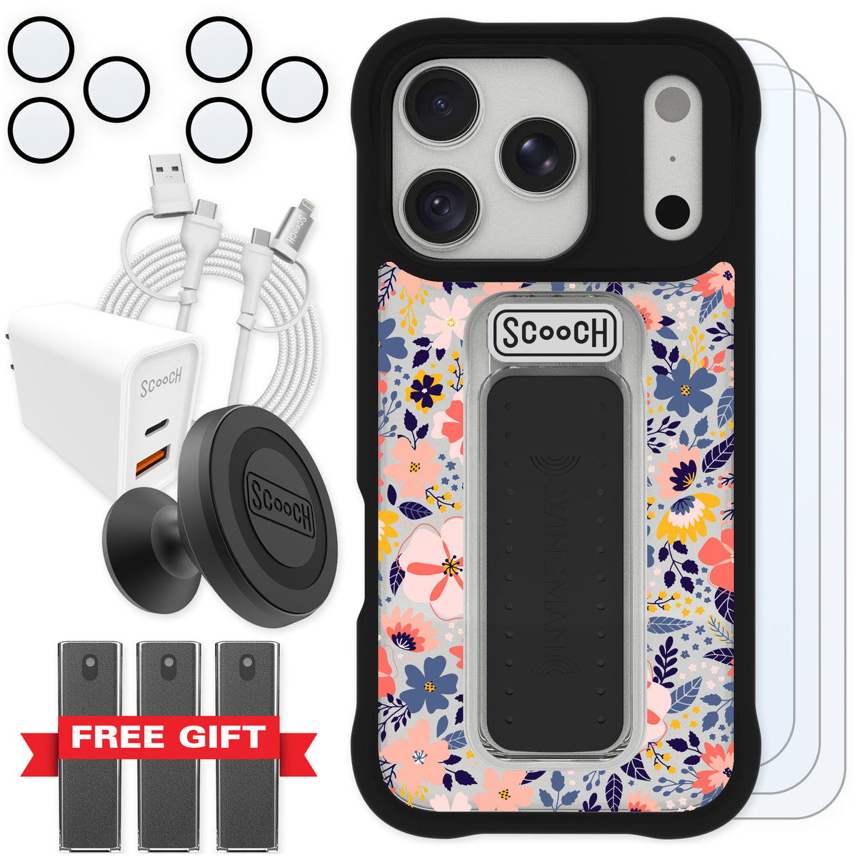 Scooch Wingman Wildflowers for iPhone 18 Pro — Ultimate Bundle
