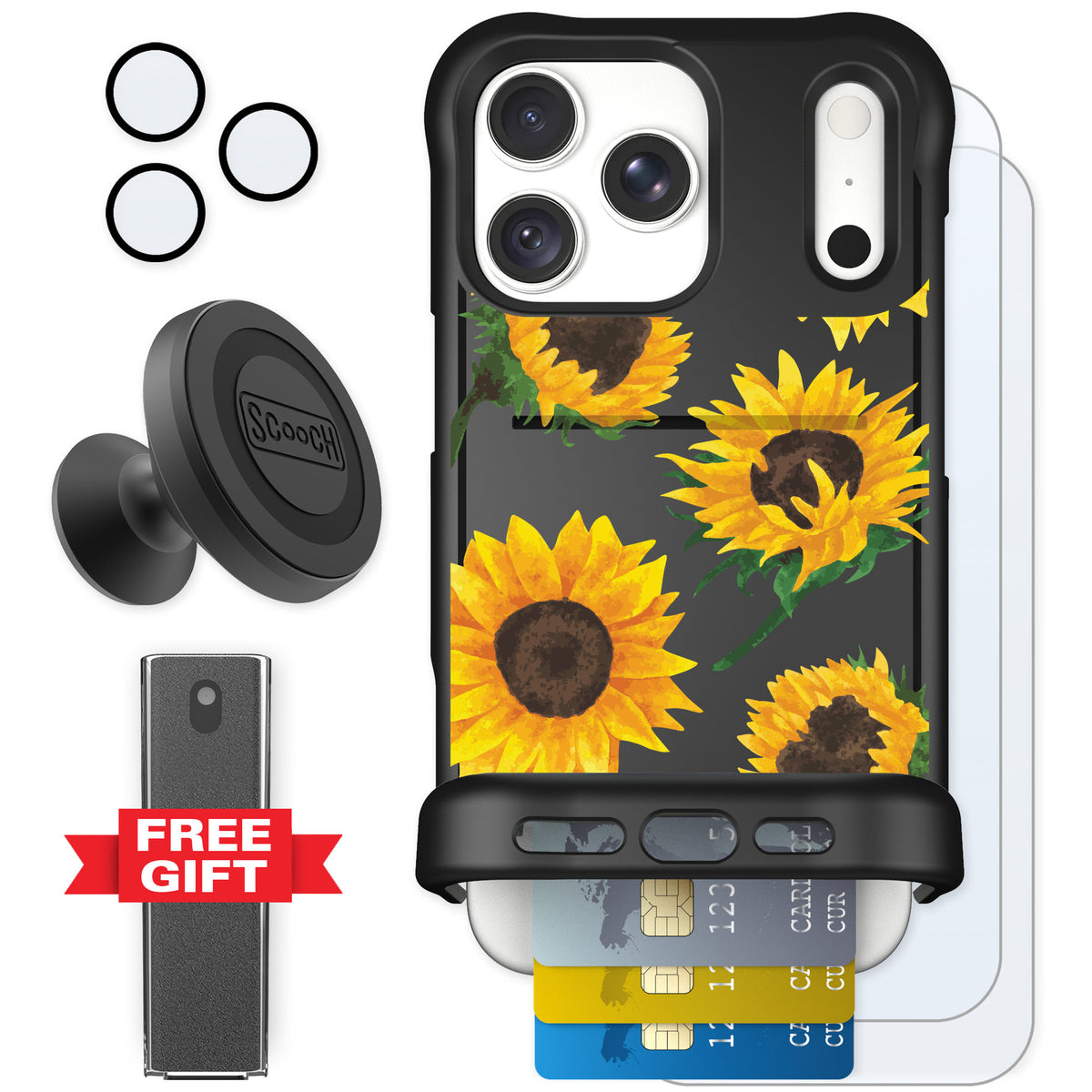 Scooch Wingmate Sunflower Frenzy for iPhone 18 Pro Max β Defender Bundle